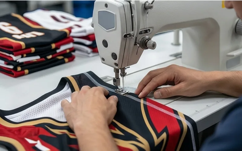 Basketball jersey sewing manufacturing