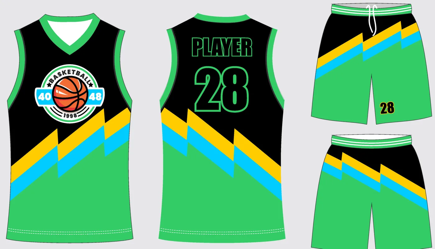 Real sublimated basketball jersey and shorts set used to take these measurements