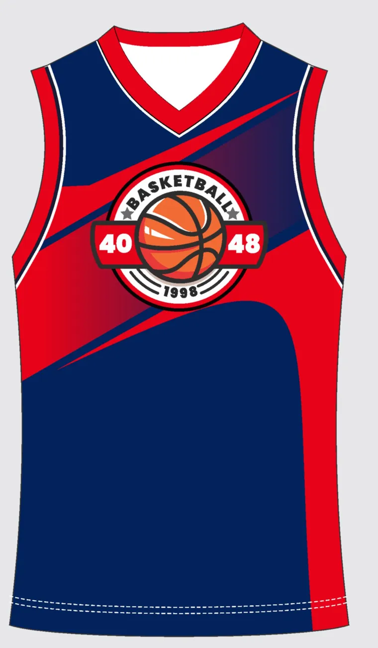 Basketball Uniform Navy Scarlet custom jersey