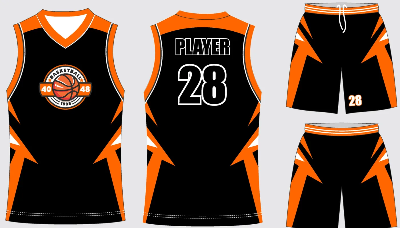 Basketball Uniform Onyx Amber Fracture — jersey and shorts
