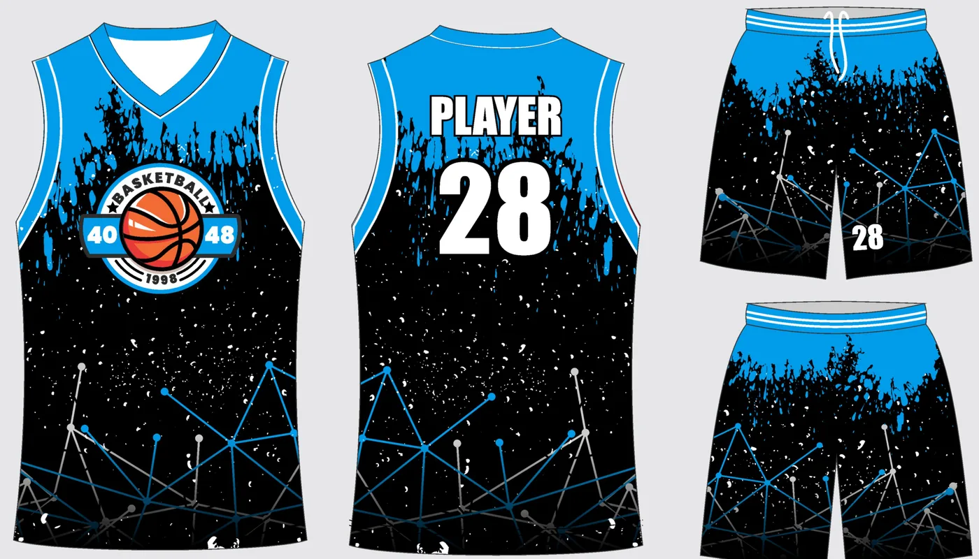 Basketball Uniform Onyx Azure Rally — jersey and shorts