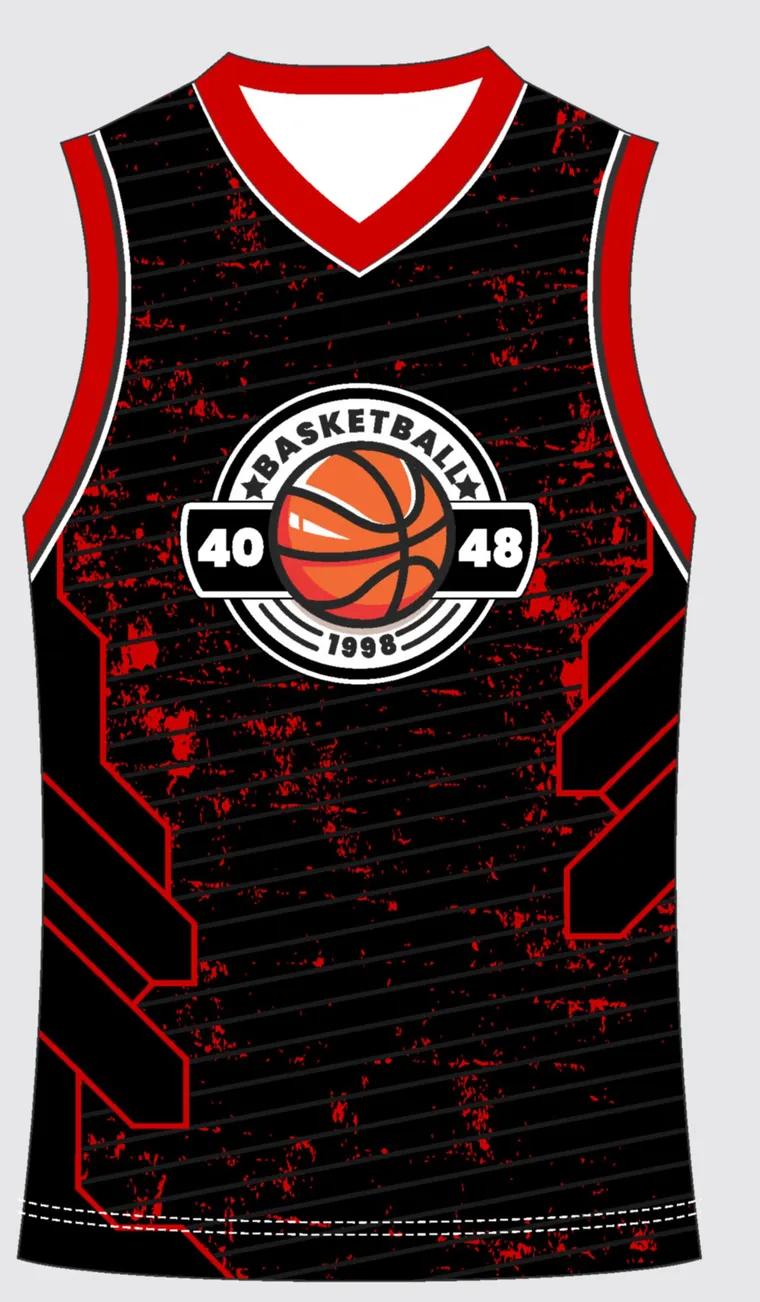 Basketball Uniform Onyx Crimson Crest custom jersey