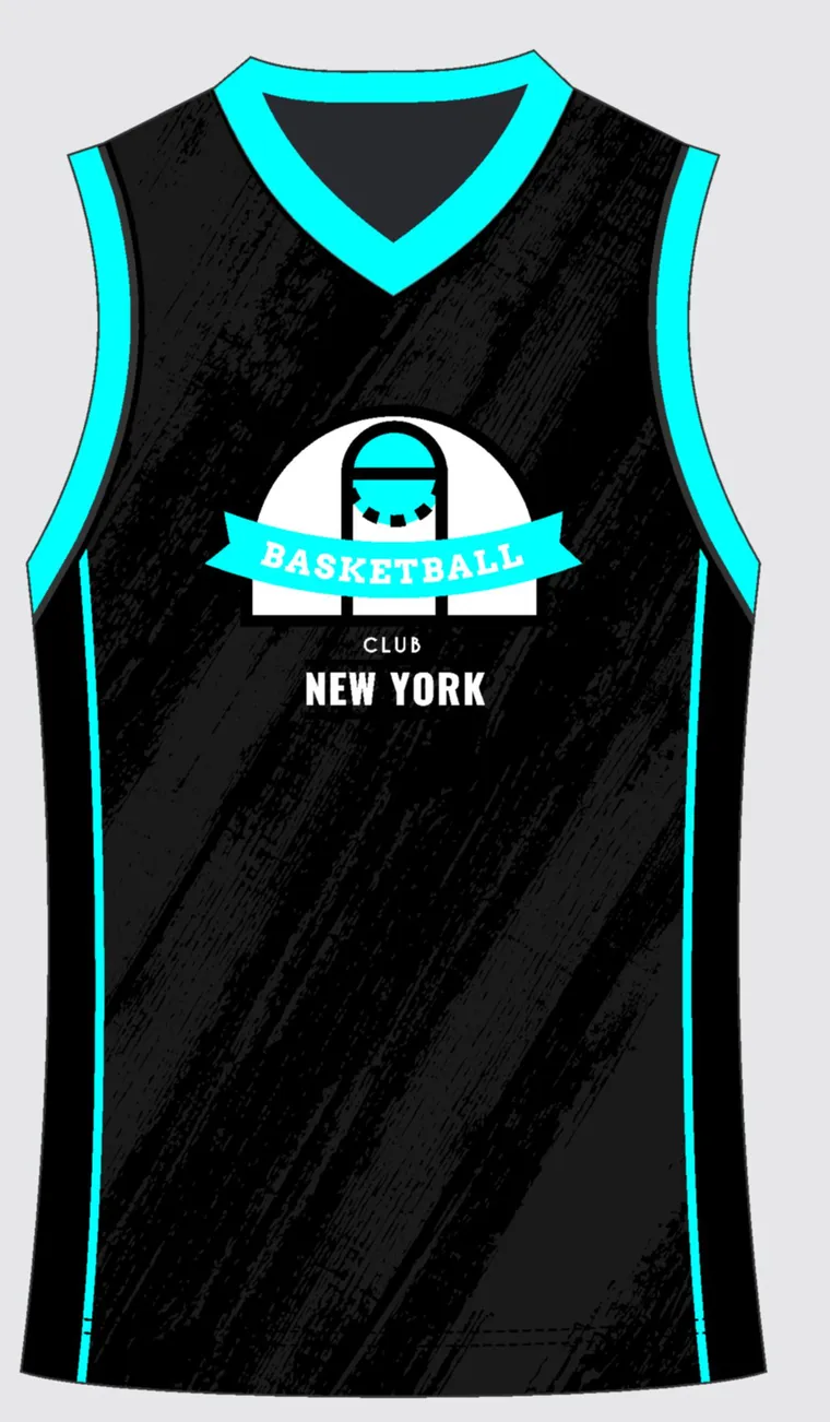 Basketball Uniform Onyx Cyan custom jersey