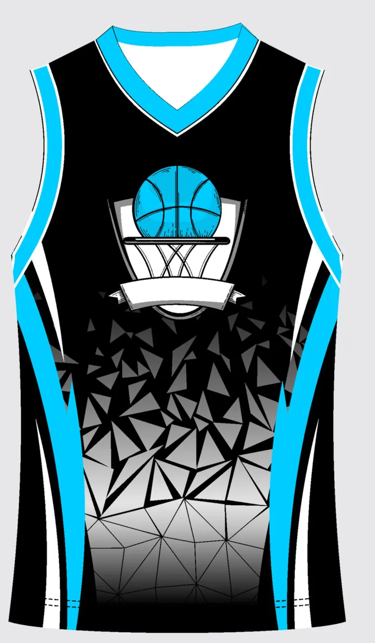Basketball Uniform Onyx Cyan Strike custom jersey