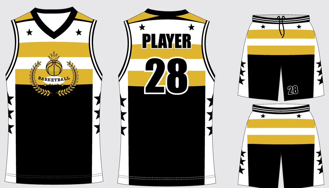 Basketball Uniform Onyx Gold — jersey and shorts