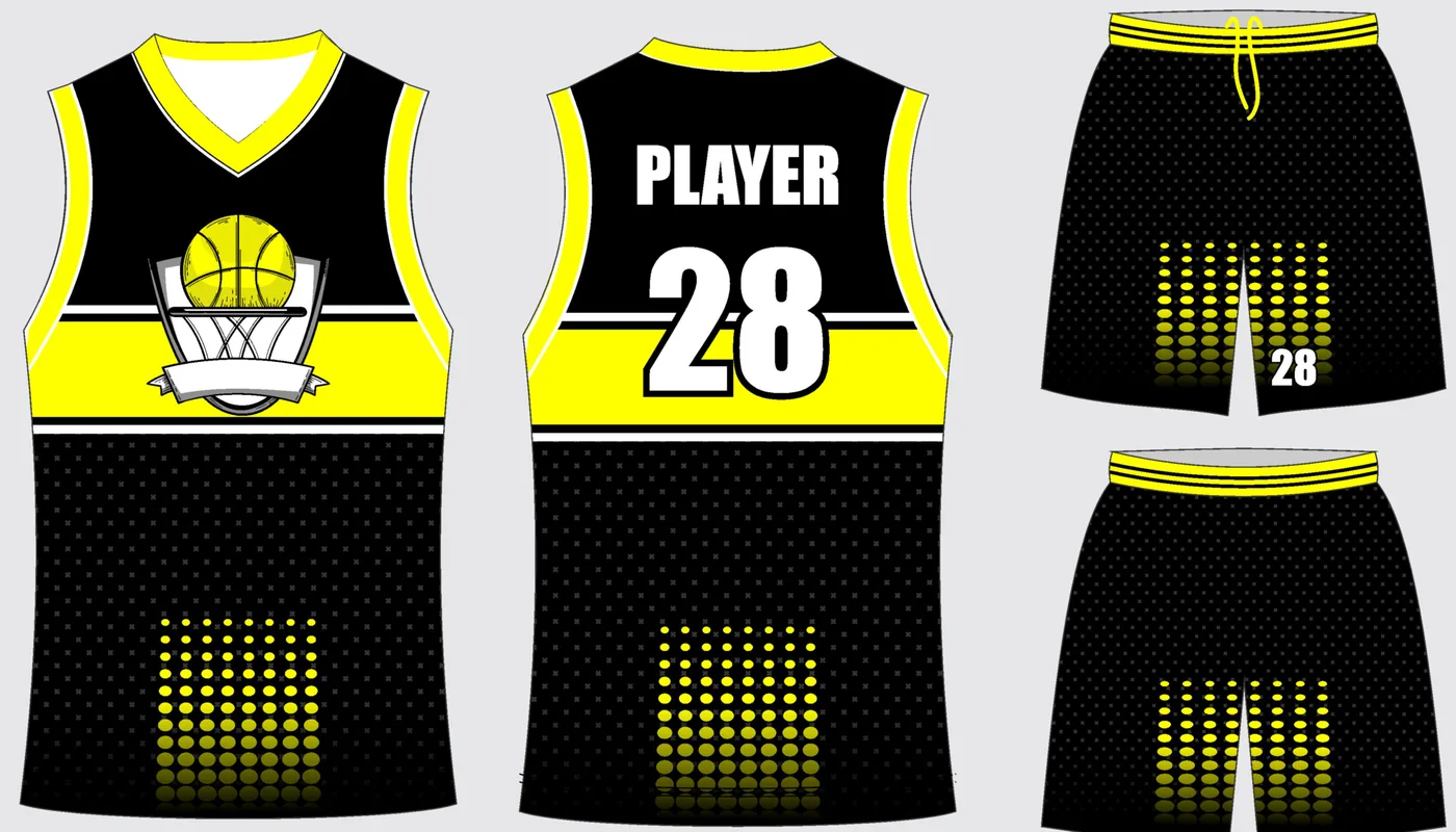 Basketball Uniform Onyx Gold Crest — jersey and shorts