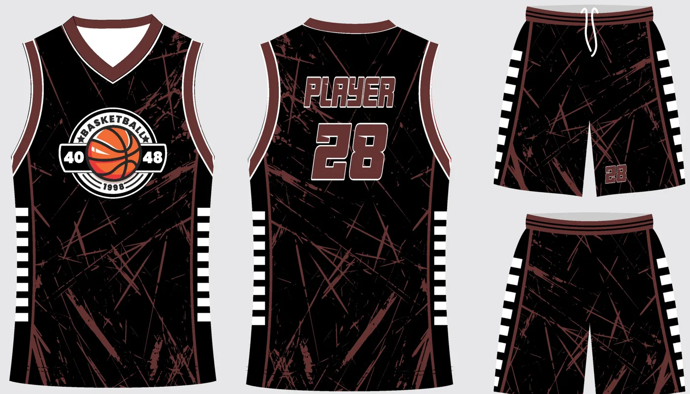 Basketball Uniform Onyx Maroon — jersey and shorts