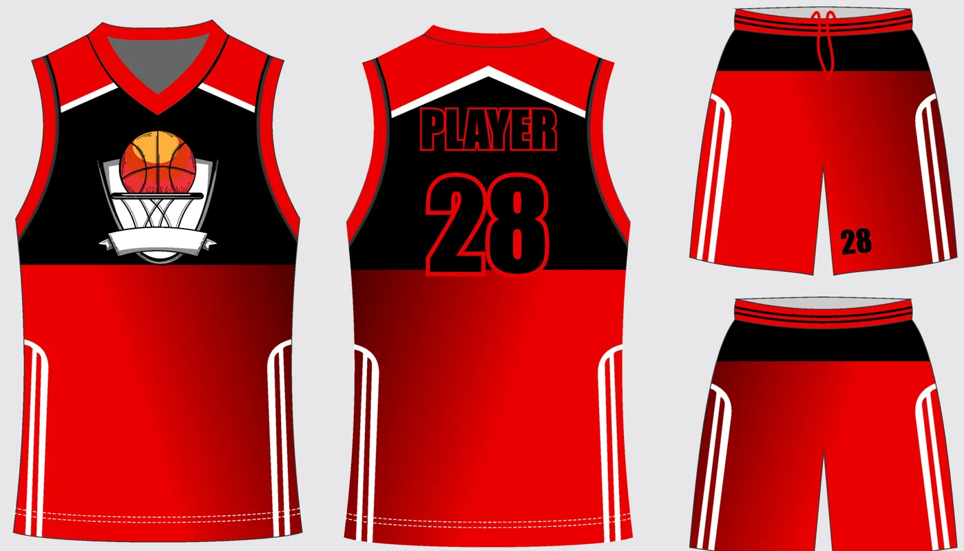Basketball Uniform Scarlet Crimson — jersey and shorts