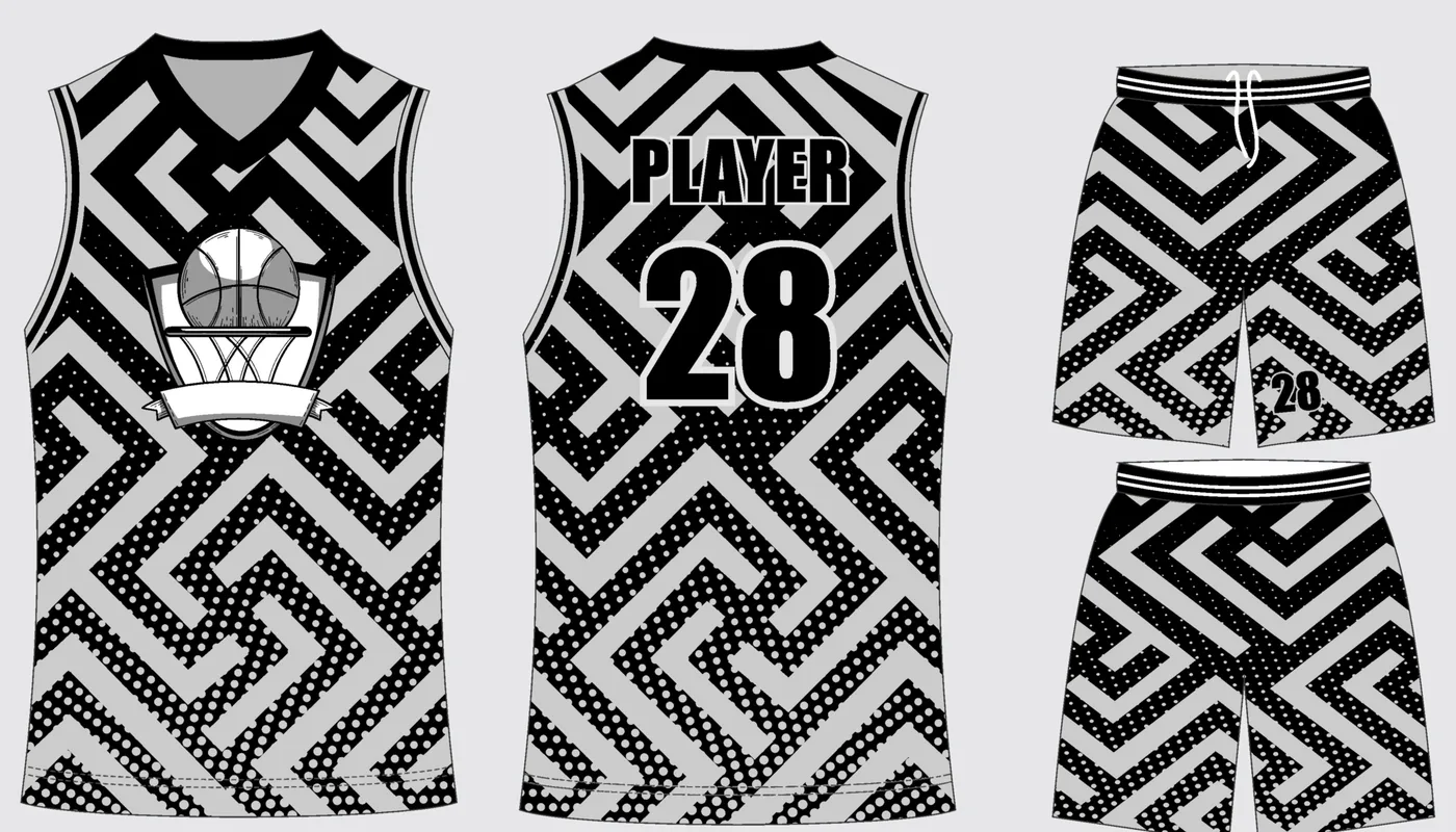 Basketball Uniform Silver Onyx — jersey and shorts