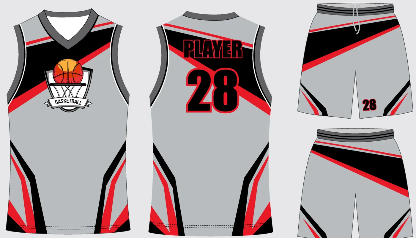 Basketball Uniform Silver Onyx Ridge — jersey and shorts