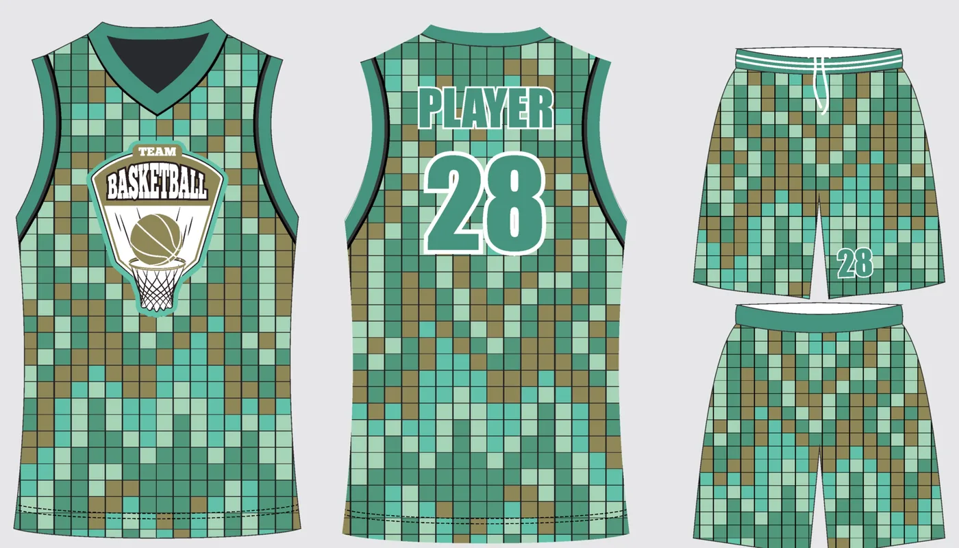 Basketball Uniform Steel Emerald — jersey and shorts